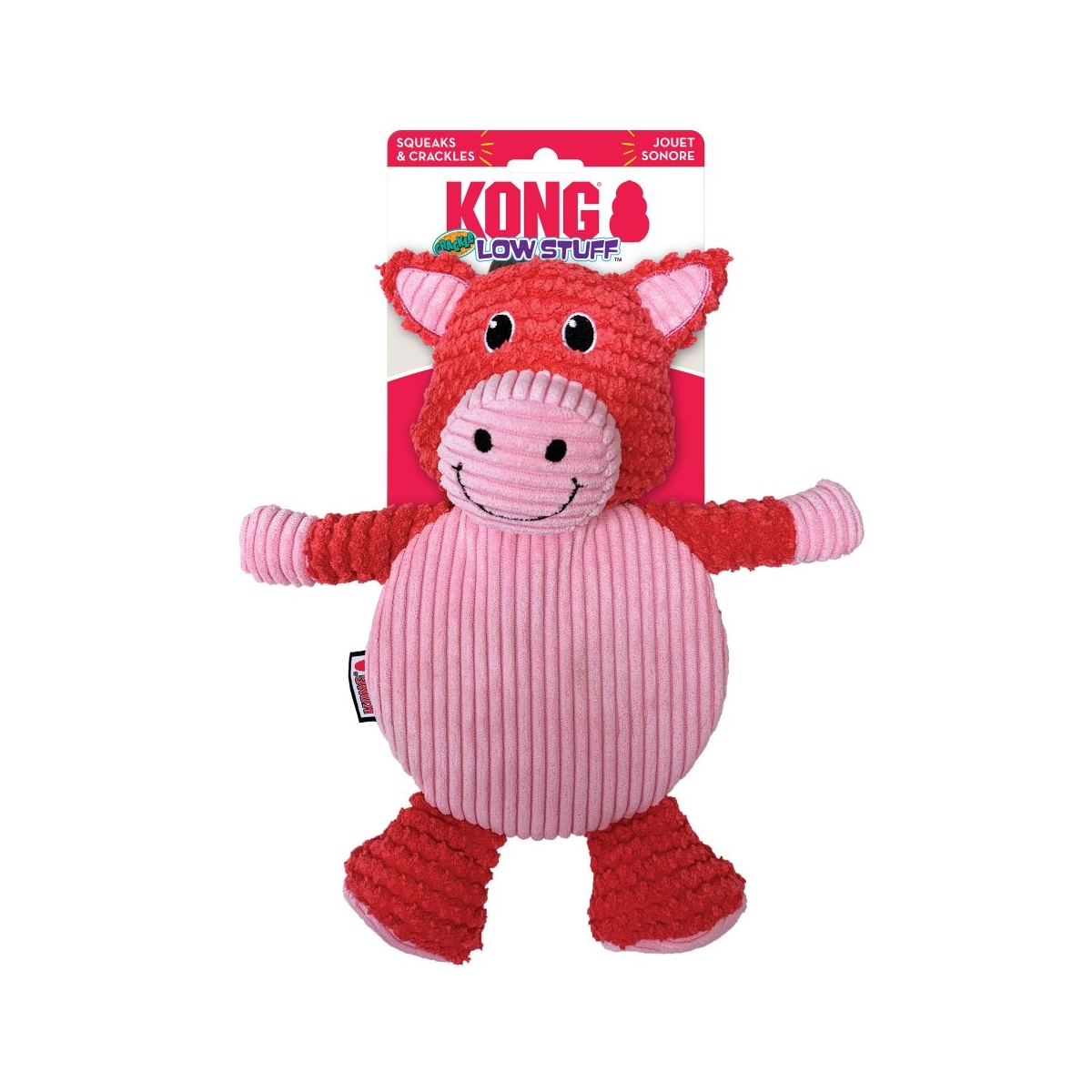 KONG Low Stuff Crackle Tummiez rotaļlieta suņiem, cūka - Produkta attēls