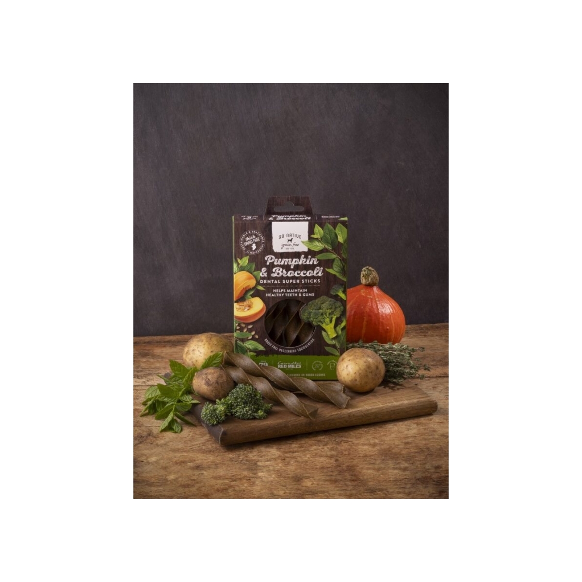 GO NATIVE Super Dental gardumi suņiem, ķirbji/brokoļi, 150g - Produkta attēls