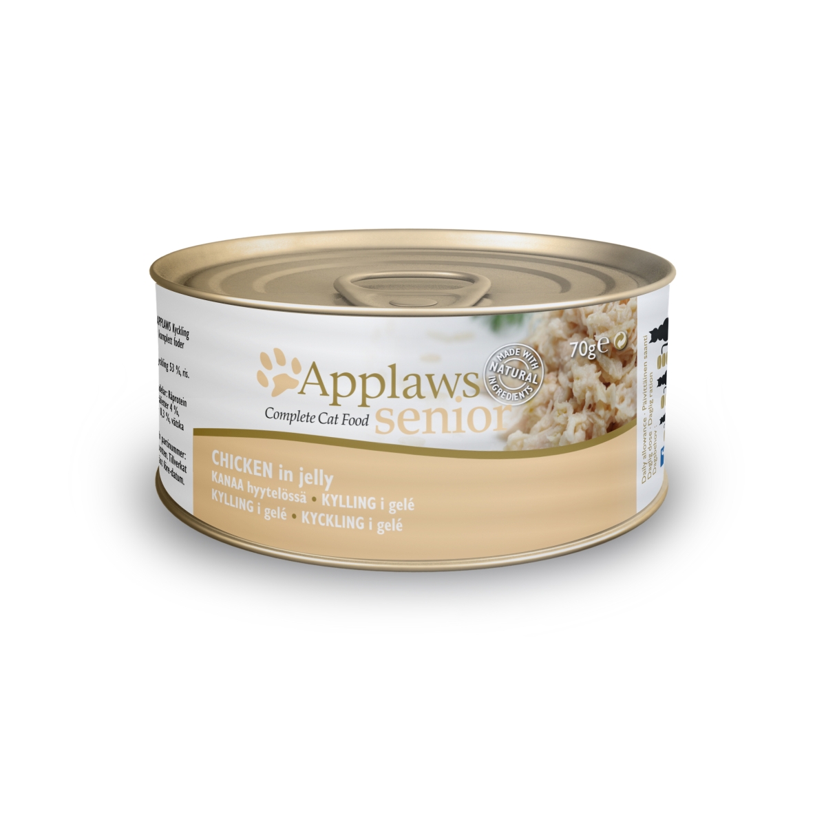 APPLAWS mitrā barība kaķiem-senioriem, vista želejā, 70 g - Produkta attēls