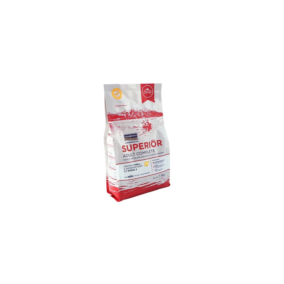 Fish4Dogs Superior Adult sausā barība suņiem mazās granulas, 1,5 kg - Produkta attēls