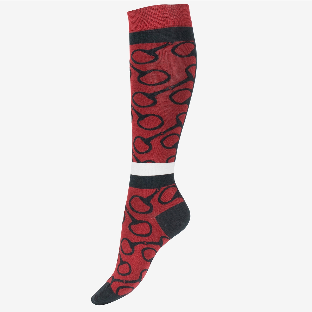 HORZE SOKID JACQUARD KNIT 39-41 PUNANE/MUST - Produkta attēls
