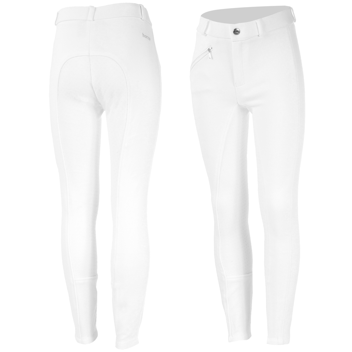 Horze ratsapüksid Junior Active FULL grip 120, valge - Produkta attēls