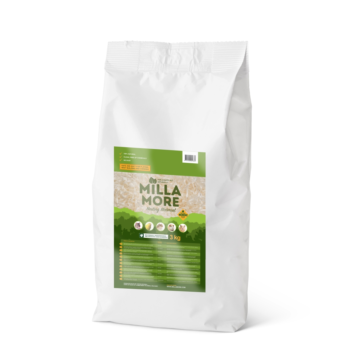 Millamore pakaiši grauzēju mājvietai, 3 kg - Produkta attēls