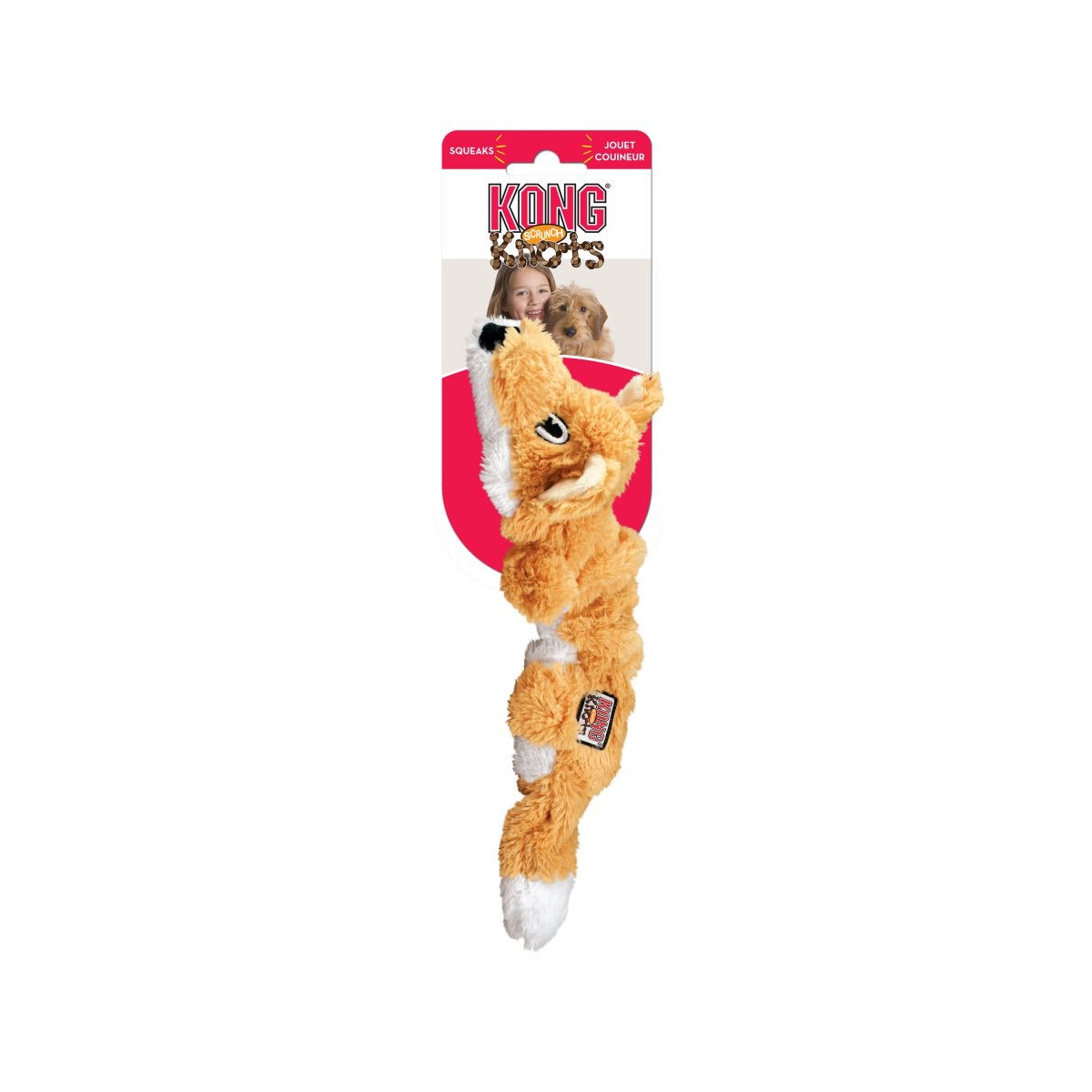 KONG Scrunch Knots Fox rotaļlieta suņiem, 38 cm - Produkta attēls