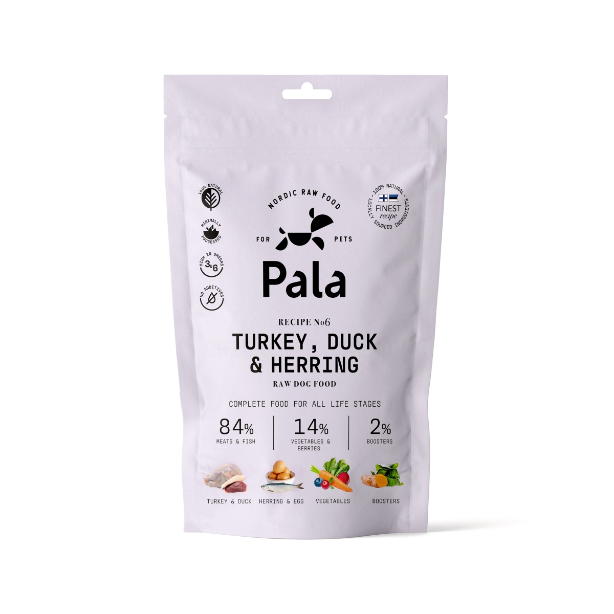 PALA svaigā barība suņiem tītara gaļa/pīles gaļa/siļķe 400g