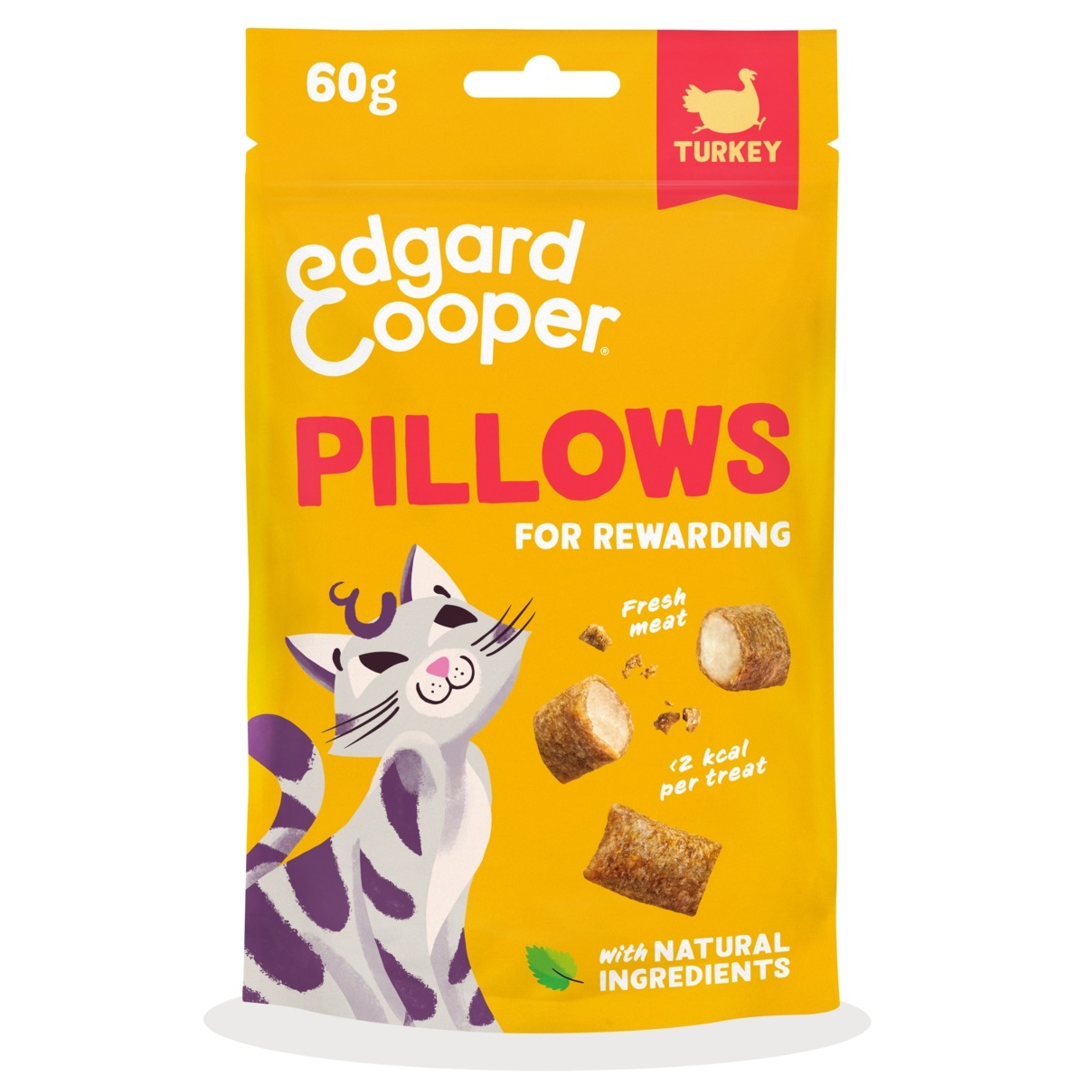 EDGARD COOPER Pillows gardumi kaķiem, tītars, 60g - Produkta attēls