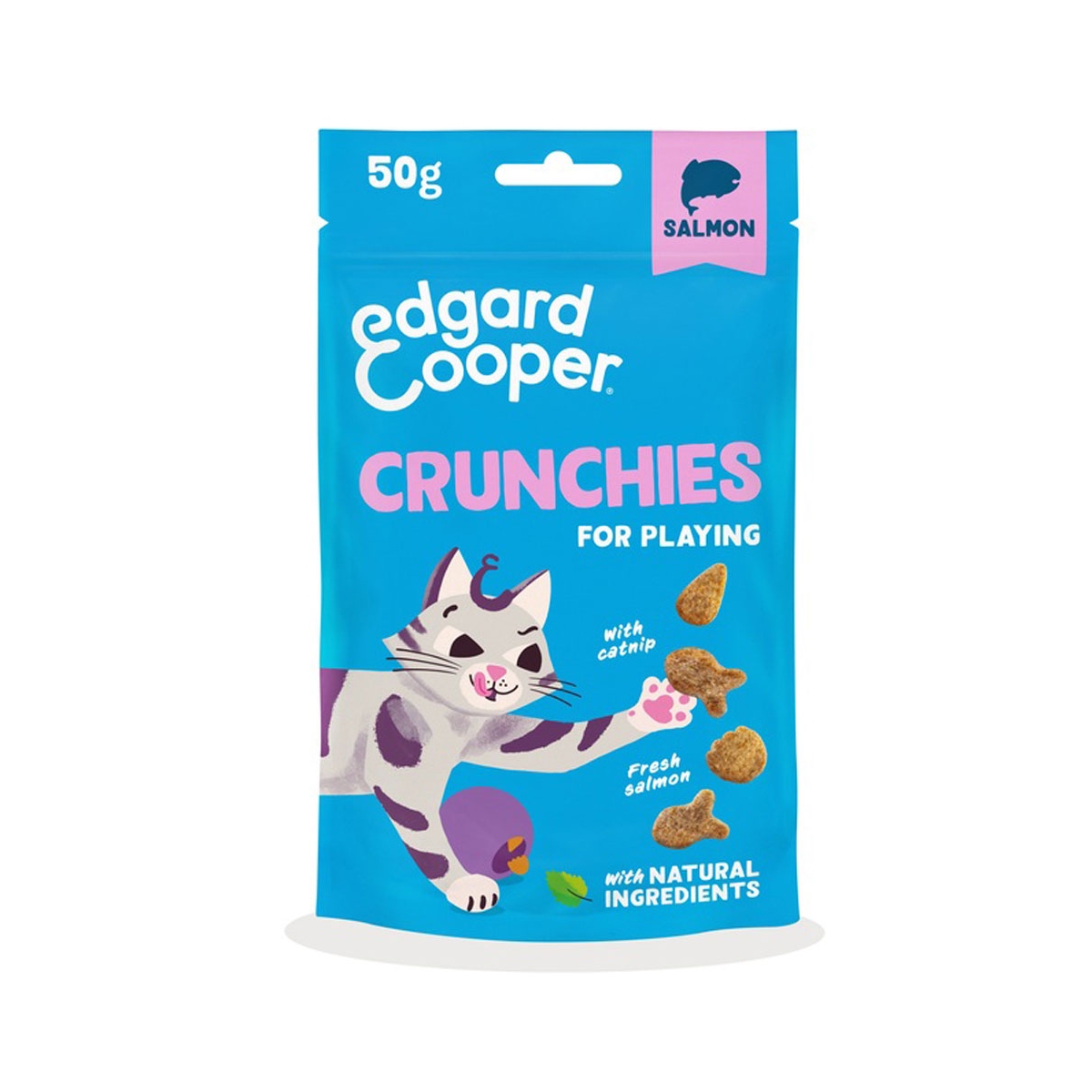 EDGARD COOPER Crunchies gardumi kaķiem, lasis, 50g - Produkta attēls 1