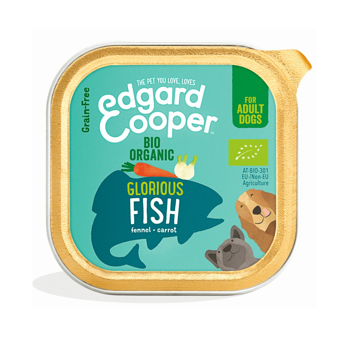 EDGARD COOPER Bio Organic mitrā barība suņiem, zivis,100 g - Produkta attēls