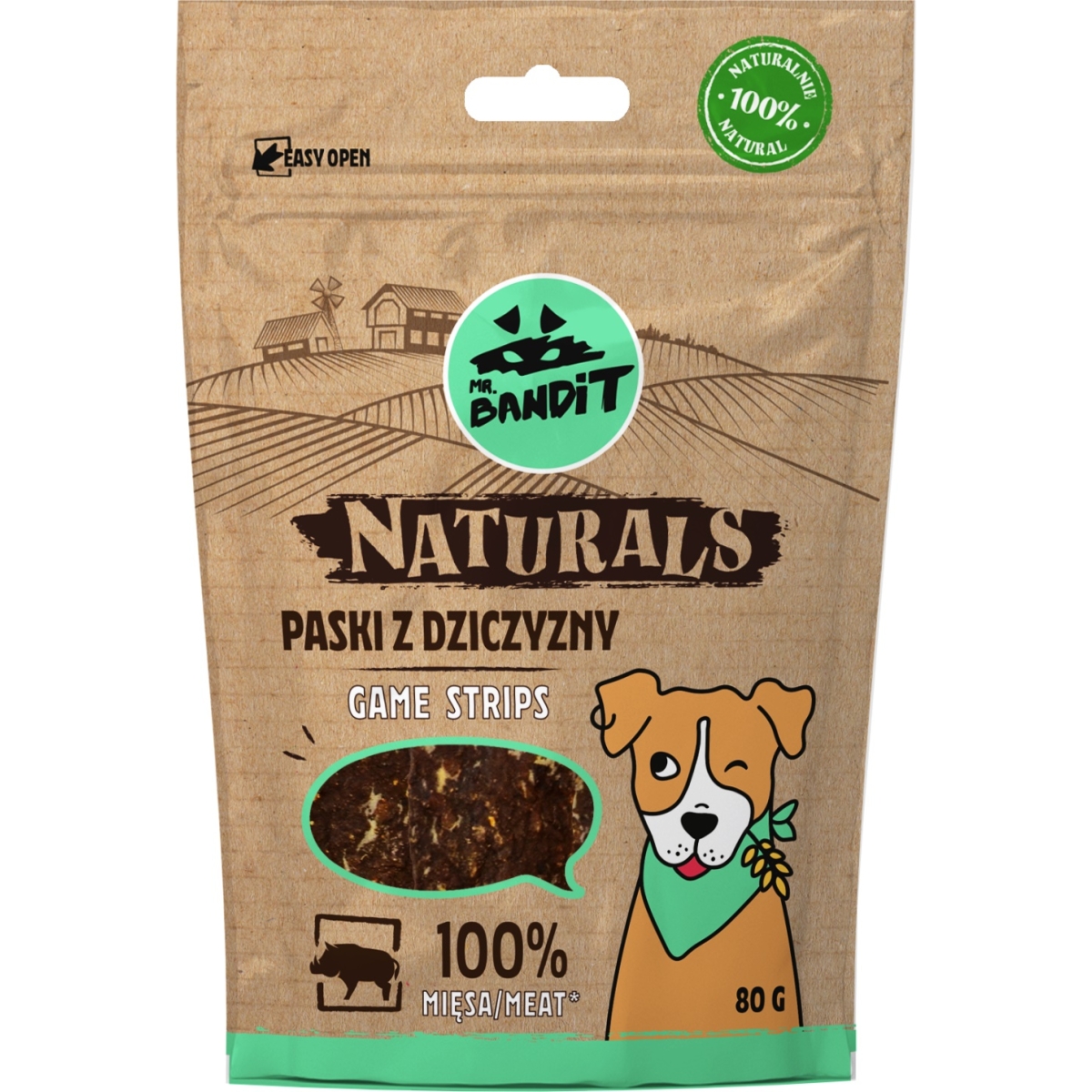 MR.BANDIT Naturals medījuma gaļas sloksnītes 80g