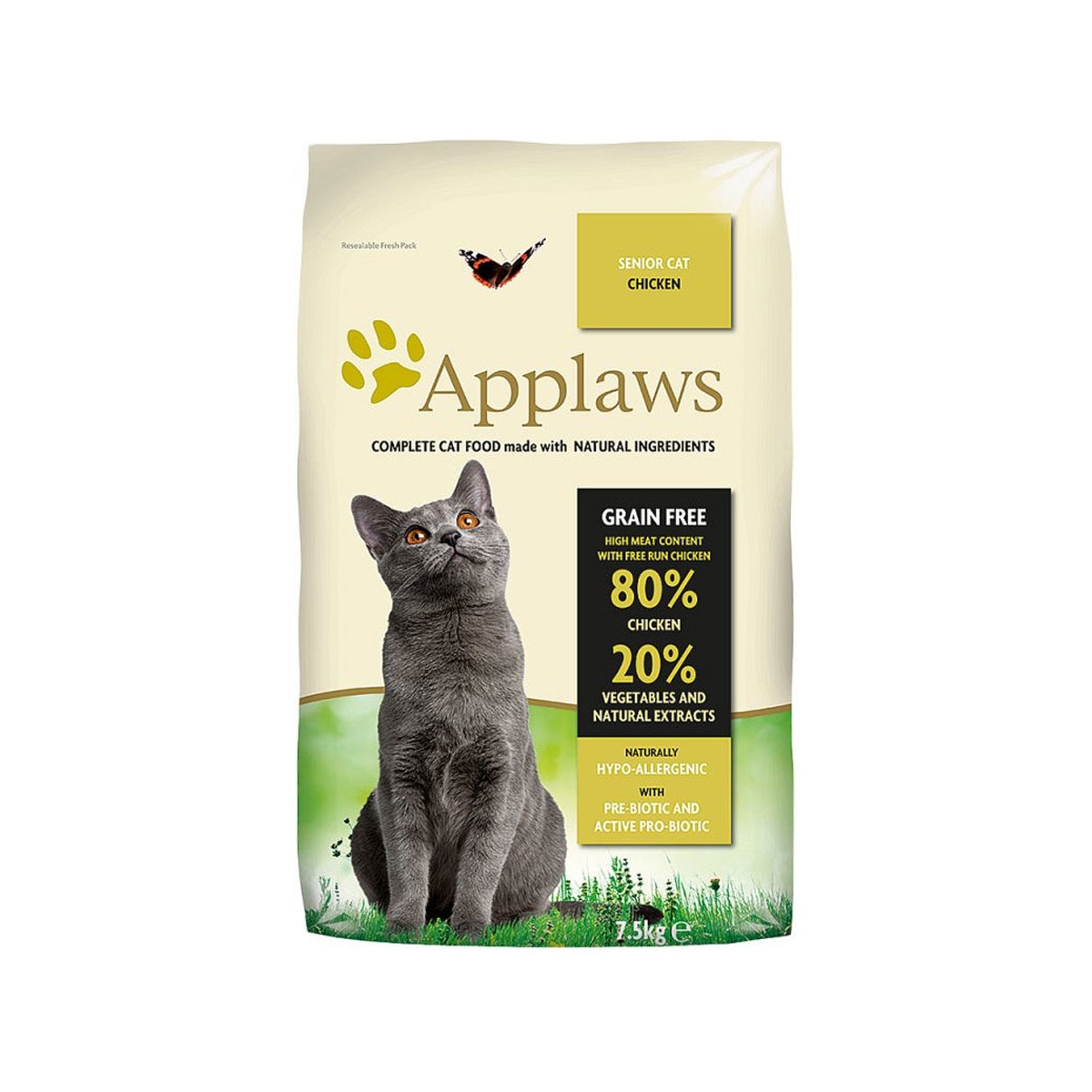 APPLAWS Senior sausā barība kaķiem-senioriem, vista, 7,5kg - Produkta attēls