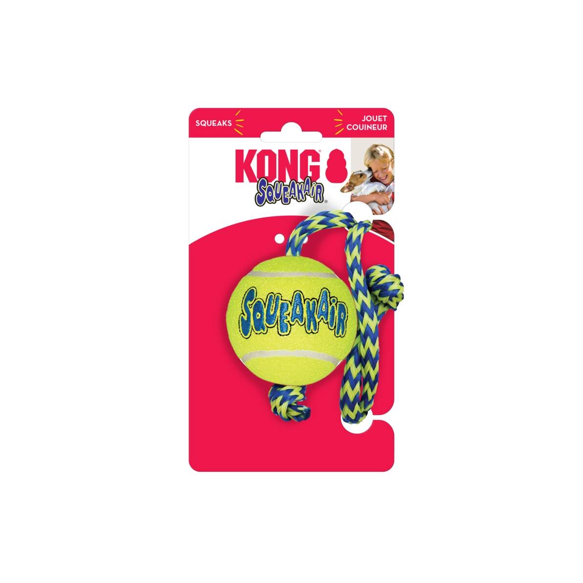 KONG SqueakAir bumba ar virvi, M - Produkta attēls