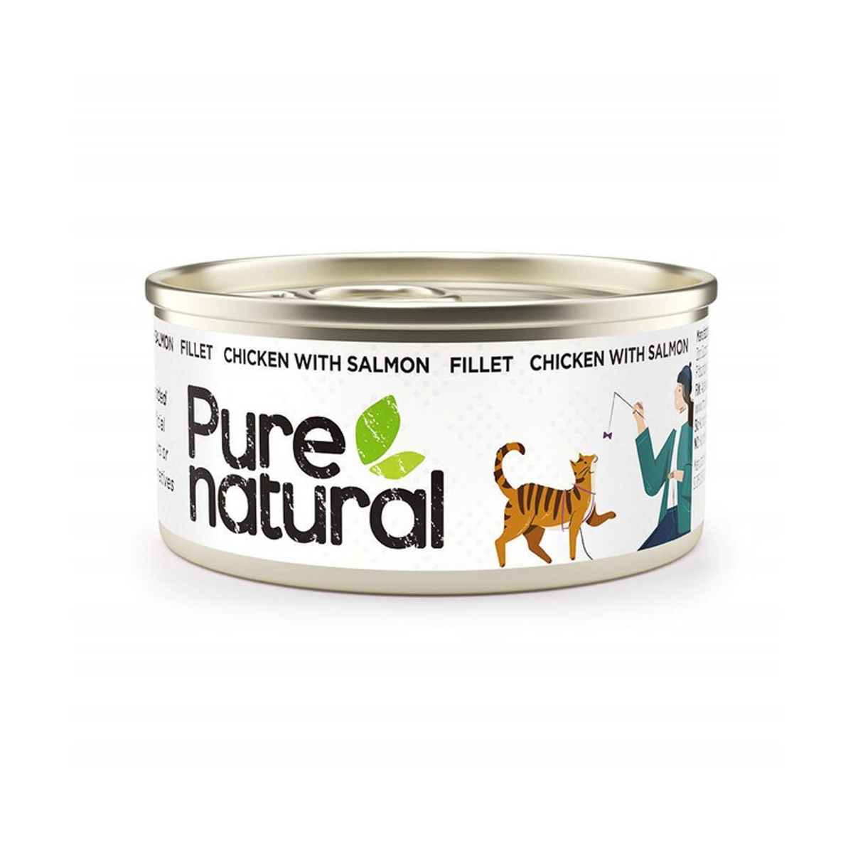 PURENATURAL mitrā barība kaķiem, vista/lasis, 70g - Produkta attēls