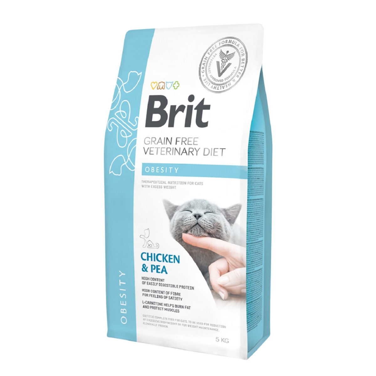 BRIT GF VD Obesity sausā barība kaķiem, vista/zirņi, 5 kg - Produkta attēls