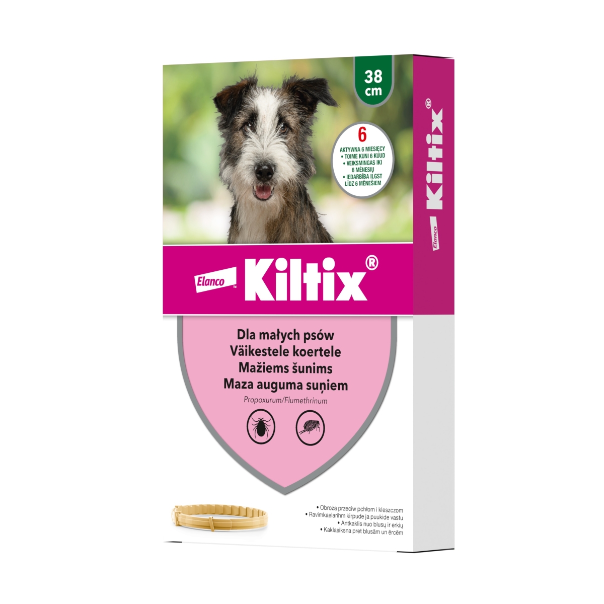 Kiltix kakla siksna pret ērcēm un blusām 30cm maziem suņiem - Produkta attēls