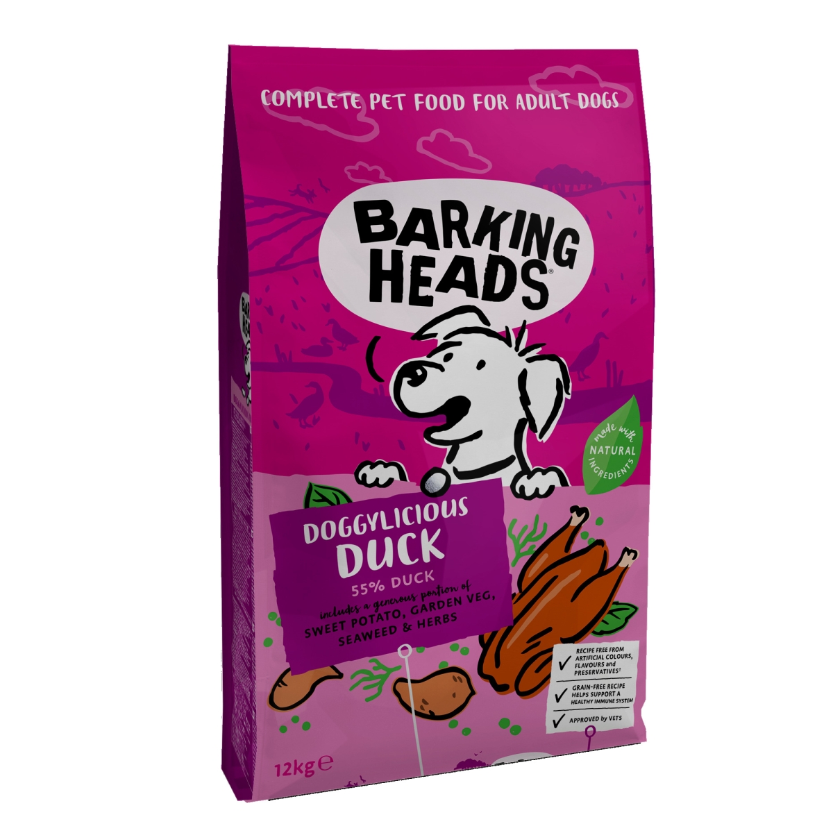 Barking Heads Doggylicious sausā barība suņiem ar pīli 12 kg