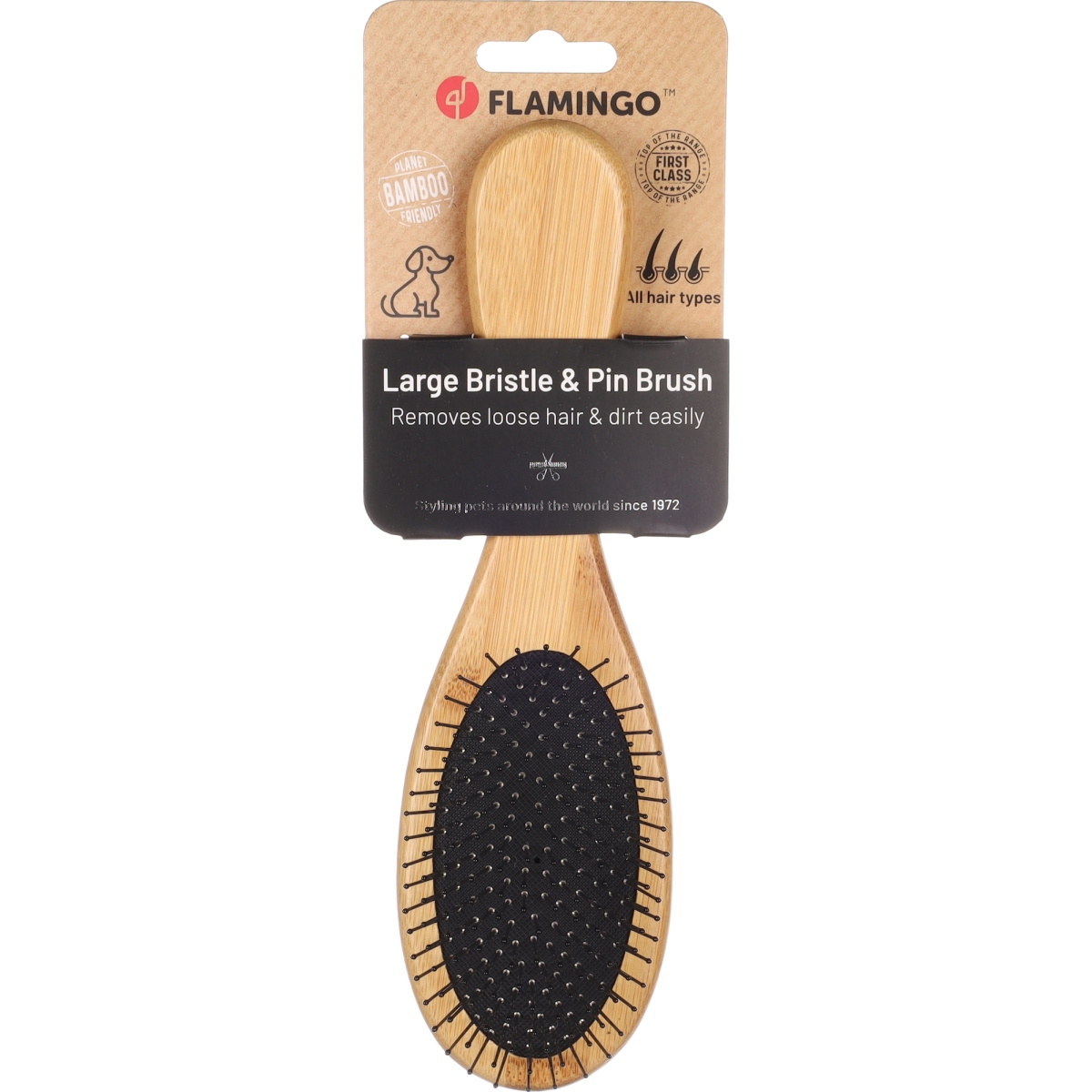 FLAMINGO Bristle & Pin suka suņiem, L - Produkta attēls
