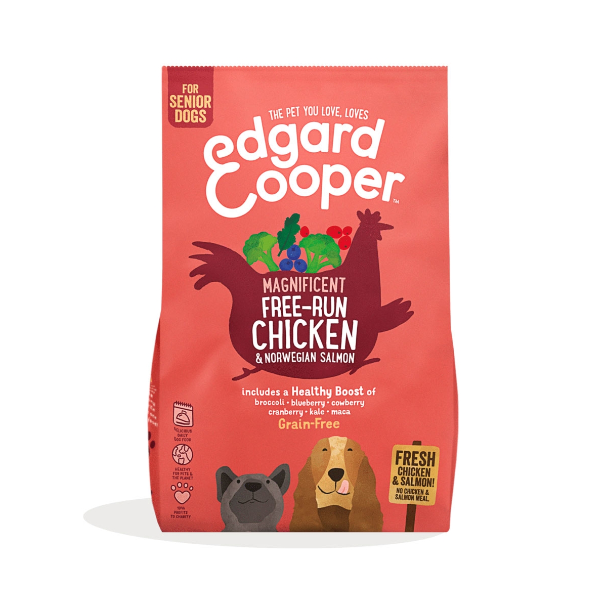 EDGARD COOPER Senior sausā barība suņiem-senioriem, vista/lasis, 2,5kg - Produkta attēls