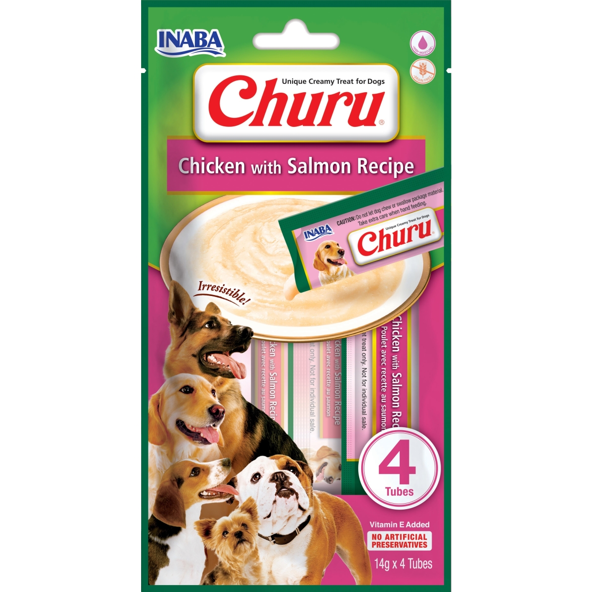 CHURU biezenis suņiem vista/lasis, 14g x 4gb - Produkta attēls