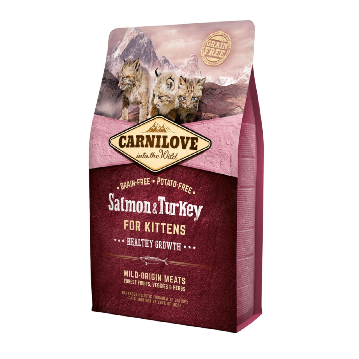 CARNILOVE sausā barība kaķēniem, lasis/tītars, 400g - Produkta attēls