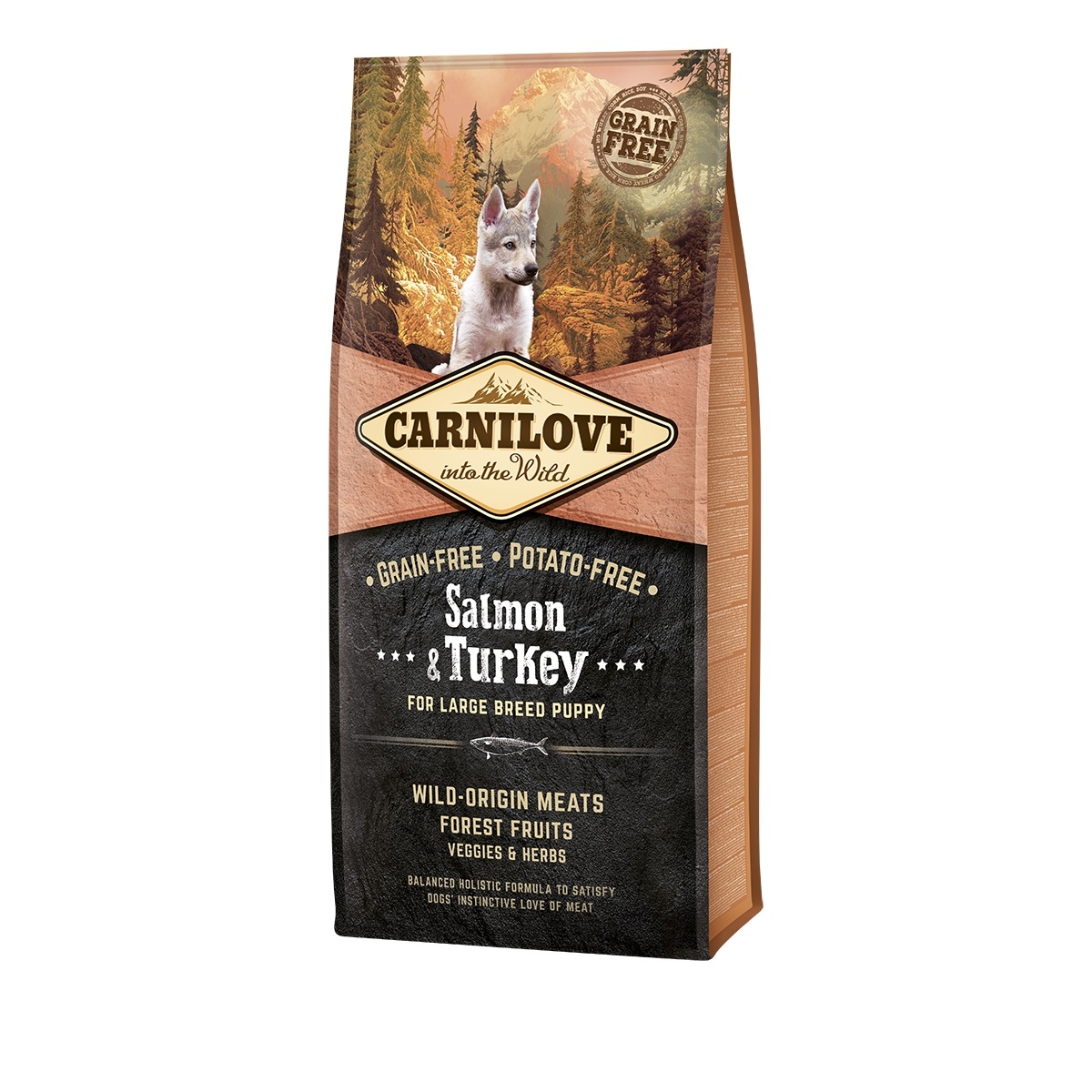 CARNILOVE sausā barība lielo šķirņu kucēniem lasis/tītars 12kg - Produkta attēls
