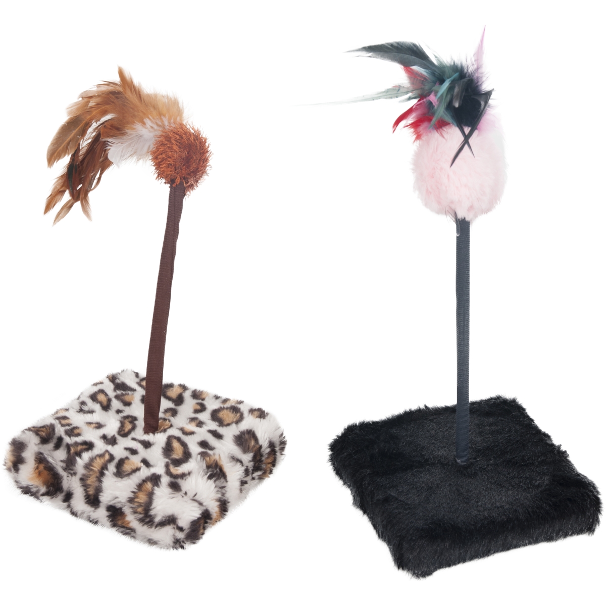 Flamingo  kaķu rotaļlieta ar skaņu spalvas uz kociņa  - Produkta attēls
