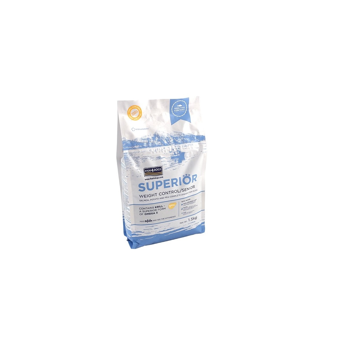 Fish4Dogs Superior sausā barība gados veciem suņiem parastās granulas, 6 kg - Produkta attēls