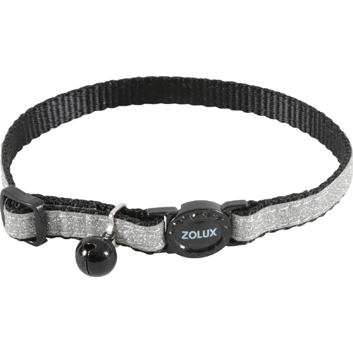 ZOLUX Shiny kakla siksna kaķiem, 17-30cm, melna/sudraba - Produkta attēls