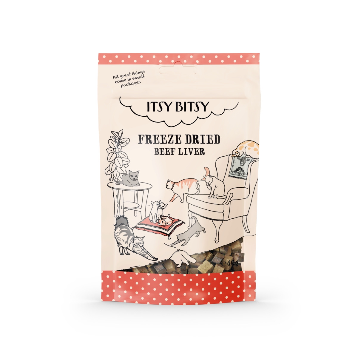 ITSY BITSY Liofilizēti kārumi kaķiem, liellopa aknas, 40g - Produkta attēls