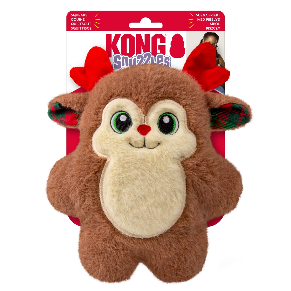 KONG Holiday Snuzzles Reindeer rotaļlieta suņiem, M - Produkta attēls
