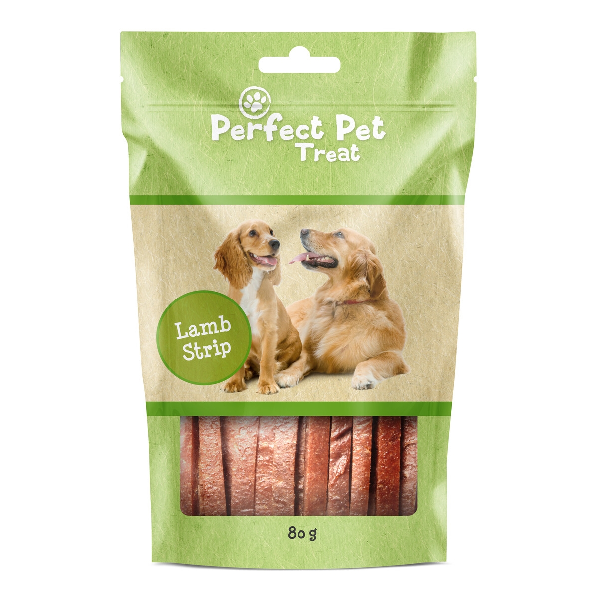 PERFECT PET gardumi suņiem, jēra gaļas strēmelītes,80g - Produkta attēls