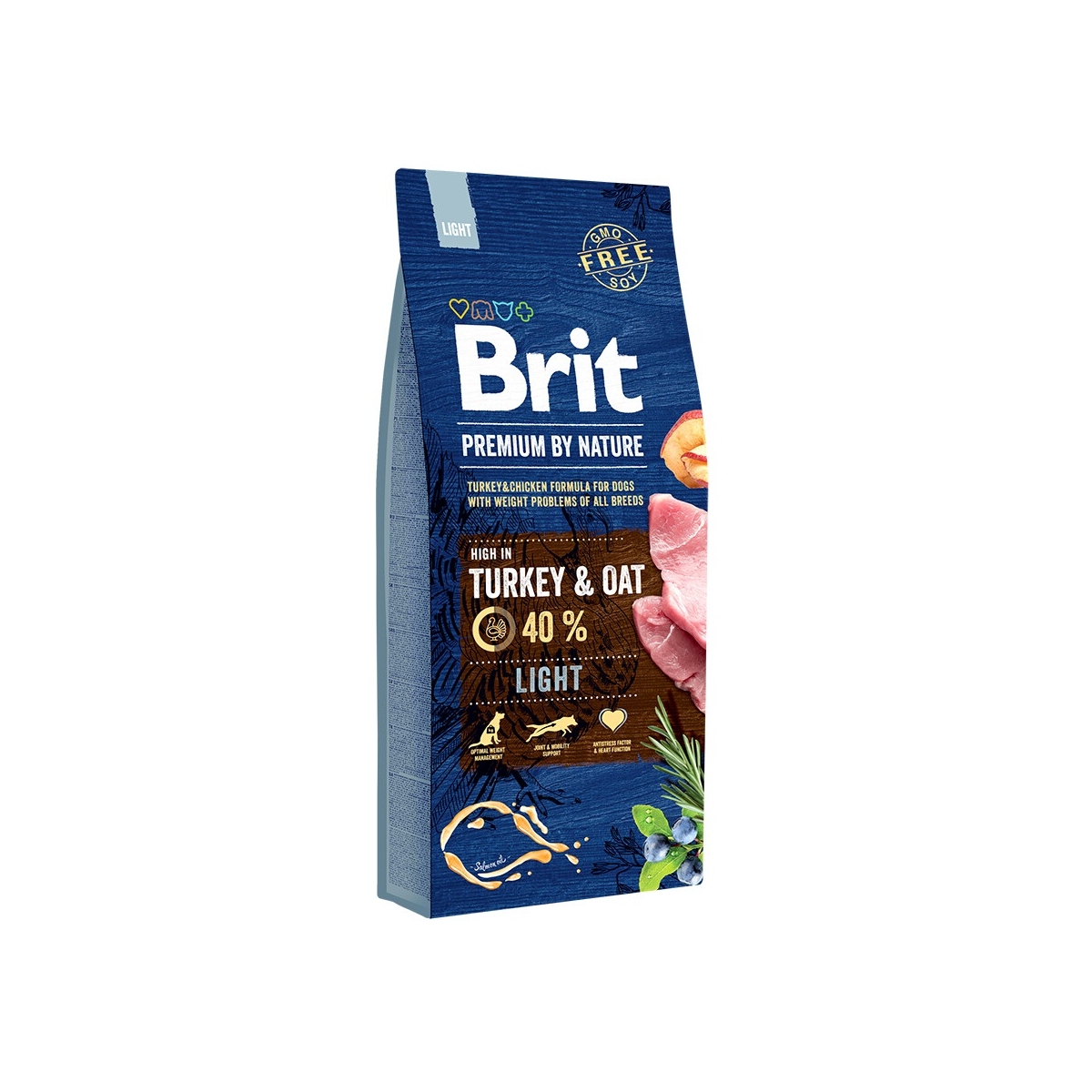 BRIT Premium Light sausā barība suņiem,tītars/auzas, 15kg - Produkta attēls