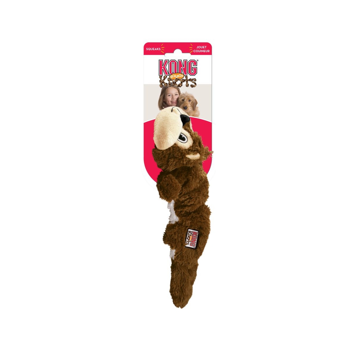 KONG Scrunch Knots Squirrel rotaļlieta suņiem, 27 cm - Produkta attēls