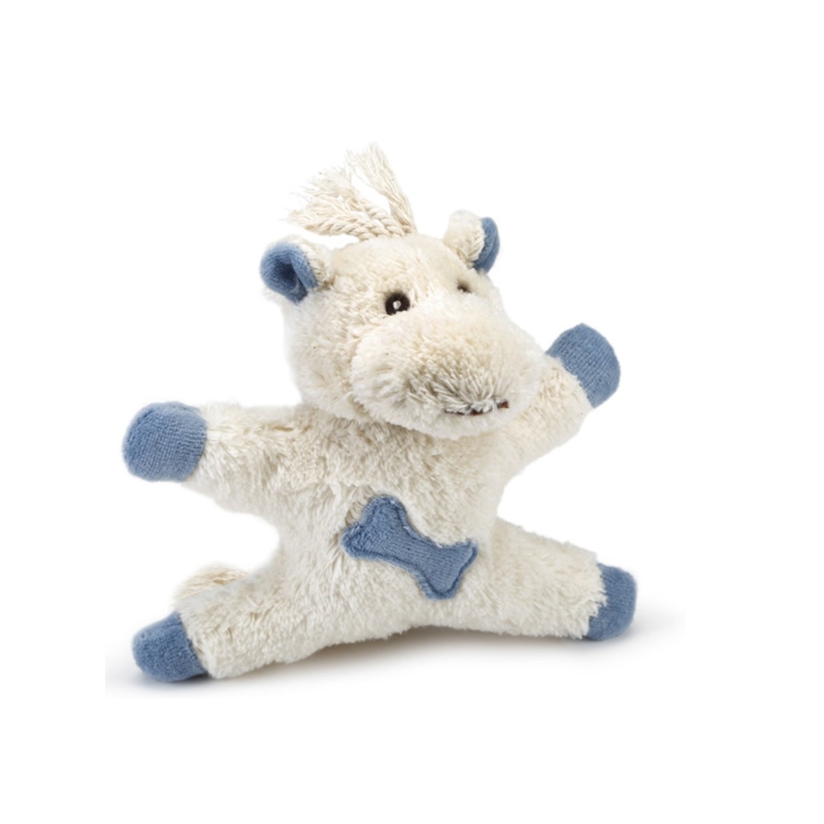 Beeztees Hompy tekstila rotaļlieta suņiem, 14 cm, balta/zila - Produkta attēls
