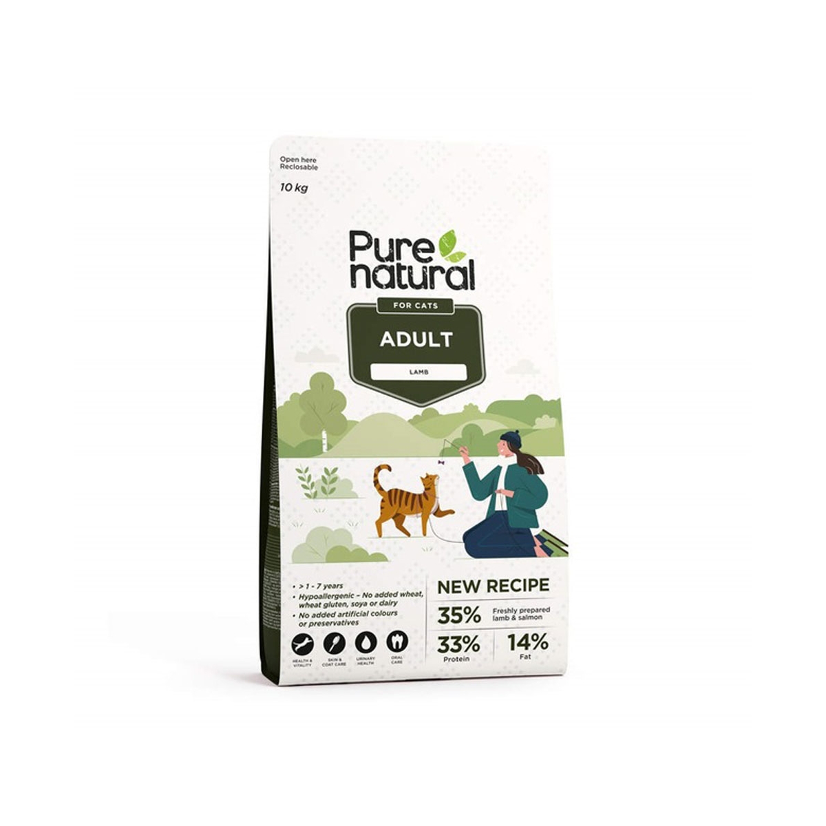 PURENATURAL sausā barība kaķiem, jērs, 10kg - Produkta attēls