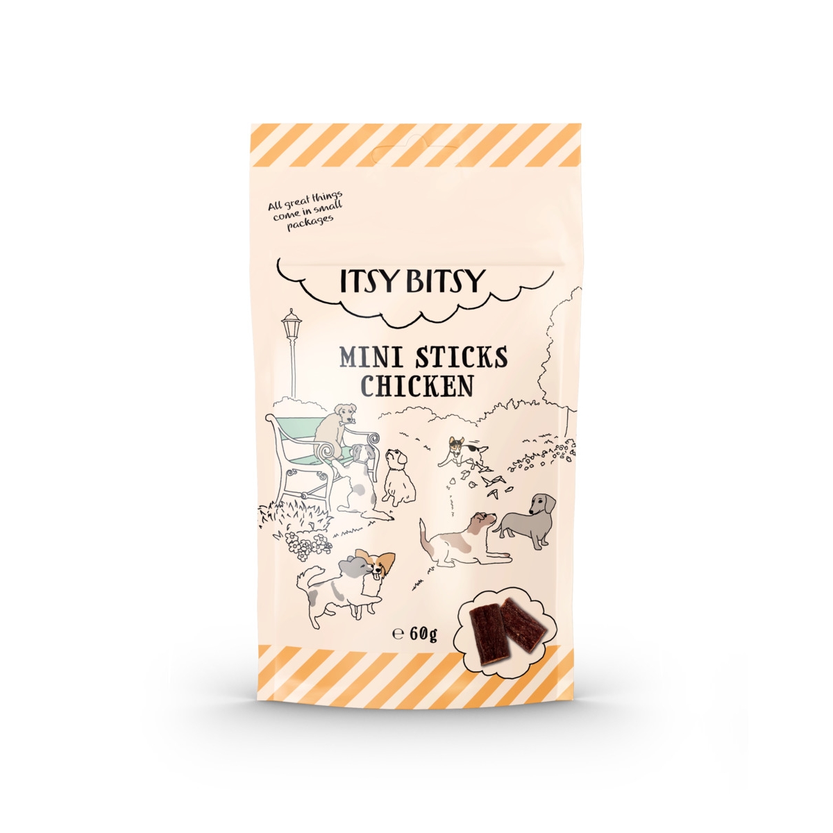 ITSY BITSY Mini Sticks gardumi suņiem, vista, 60g - Produkta attēls