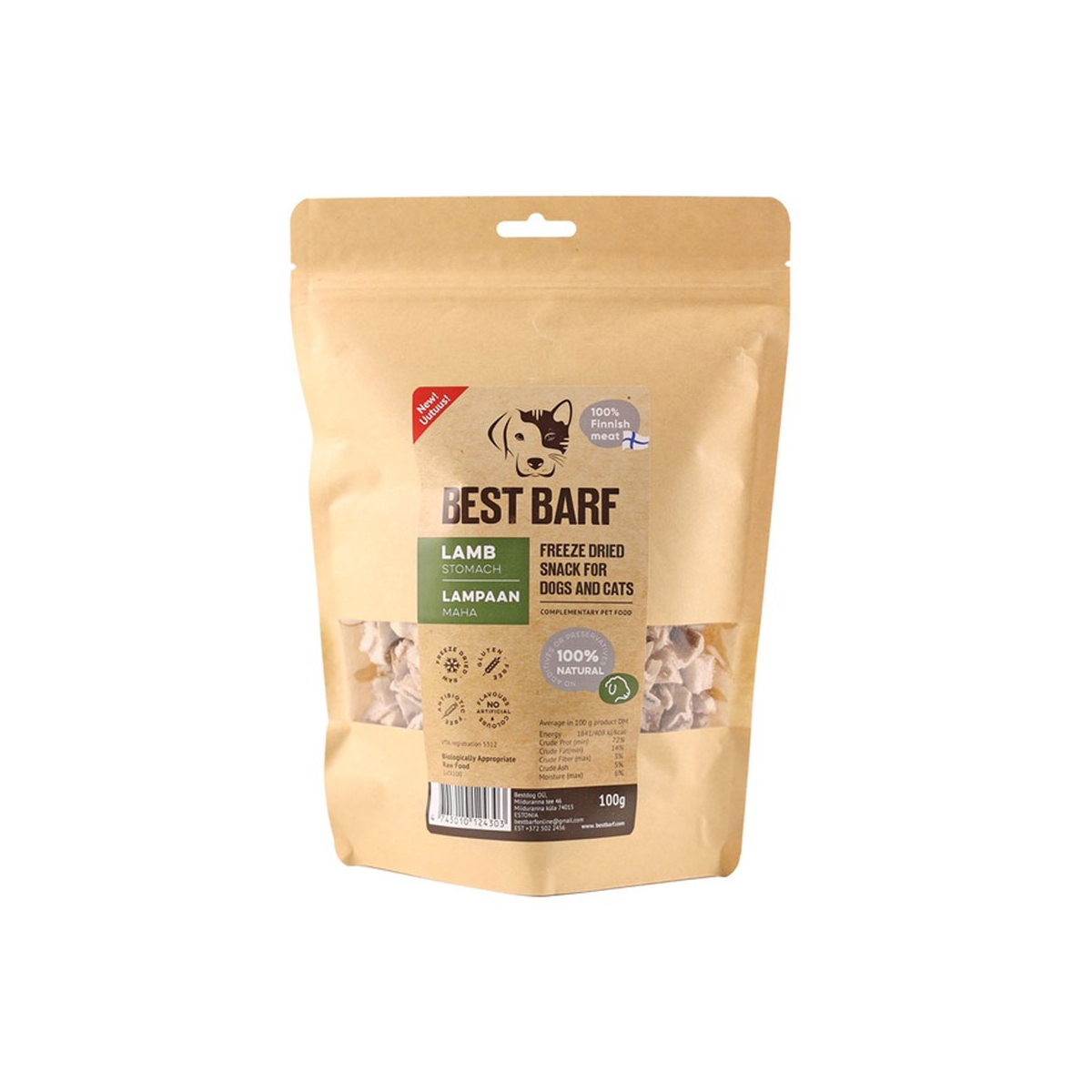 BEST BARF liofilizēts jēra kuņģis 100 g - Produkta attēls