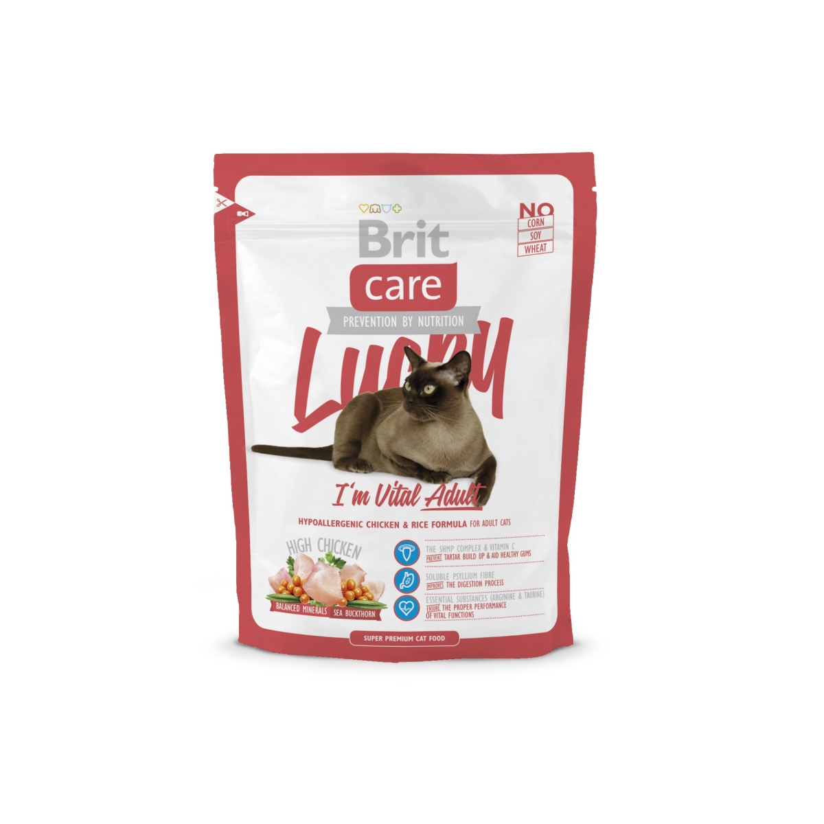 Brit Care barība kaķiem Lucky ar vistu/rīsiem 0,4kg - Produkta attēls