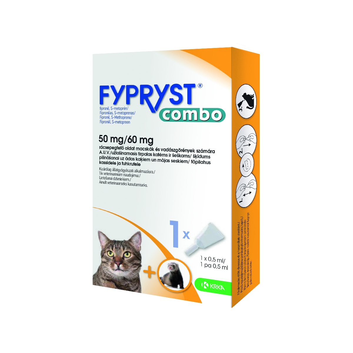 FYPRYST Combo pret ērču un blusu šķīdums kaķiem un seskiem 50mg/60mg - Produkta attēls