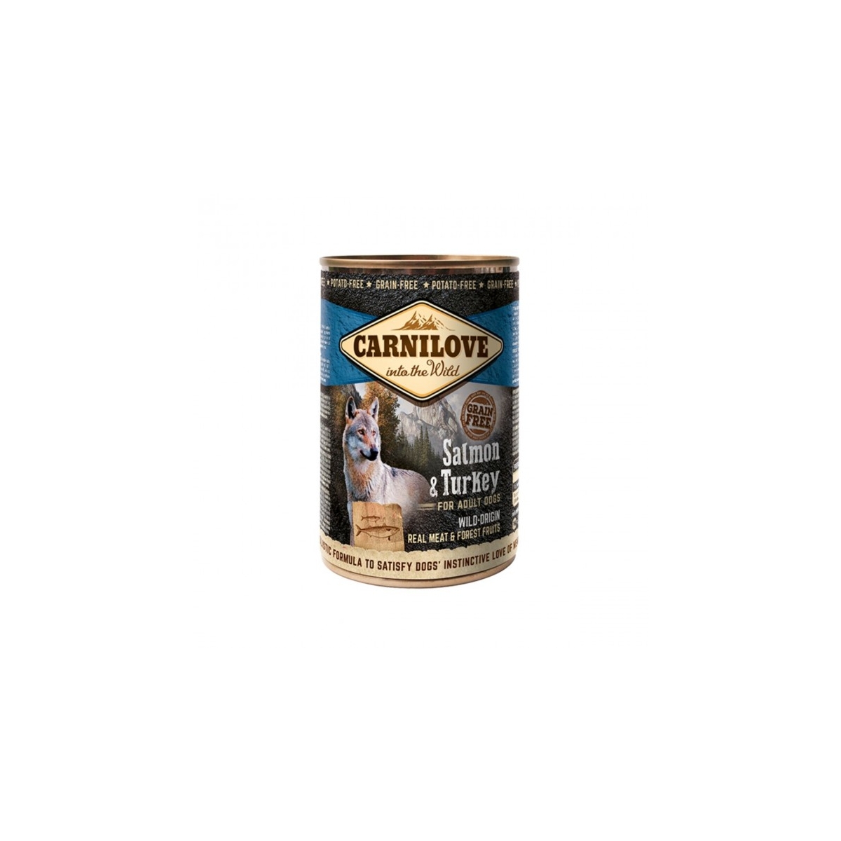 CARNILOVE Wild Meat mitrā barība suņiem, lasis/tītars 400g - Produkta attēls
