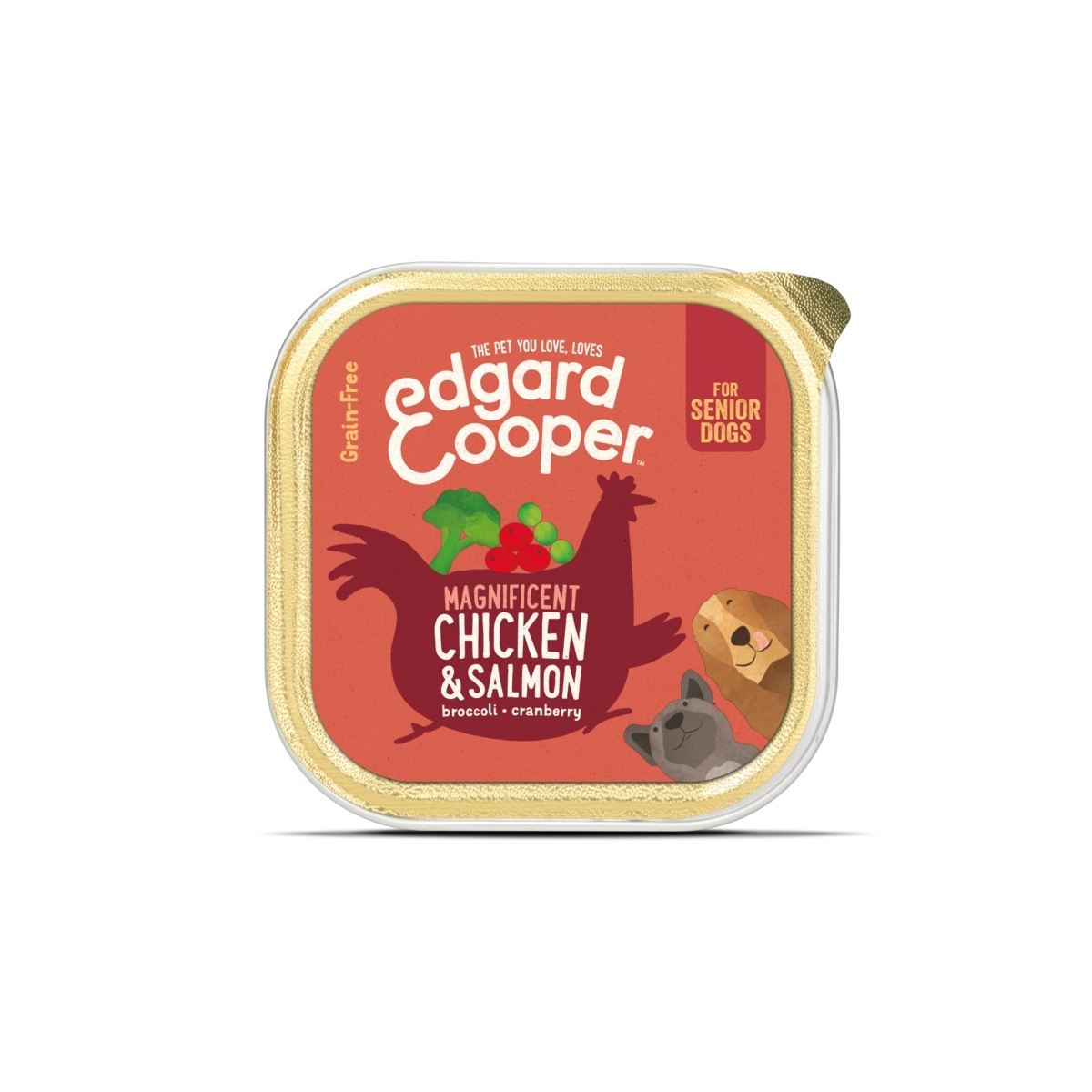 EDGARD COOPER Senior mitrā barība suņiem, vista/lasis, 150 g - Produkta attēls