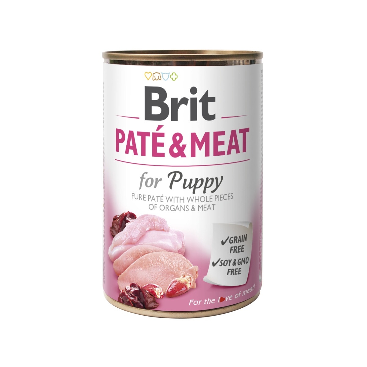BRIT Pate & Meat mitrā barība kucēniem, vista/tītars, 400g - Produkta attēls