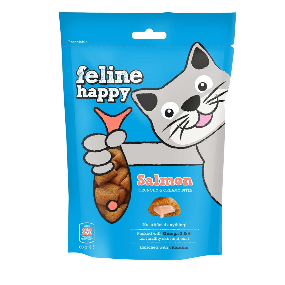VETIQ Feline Happy gardums kaķiem, ar lasi 60g - Produkta attēls