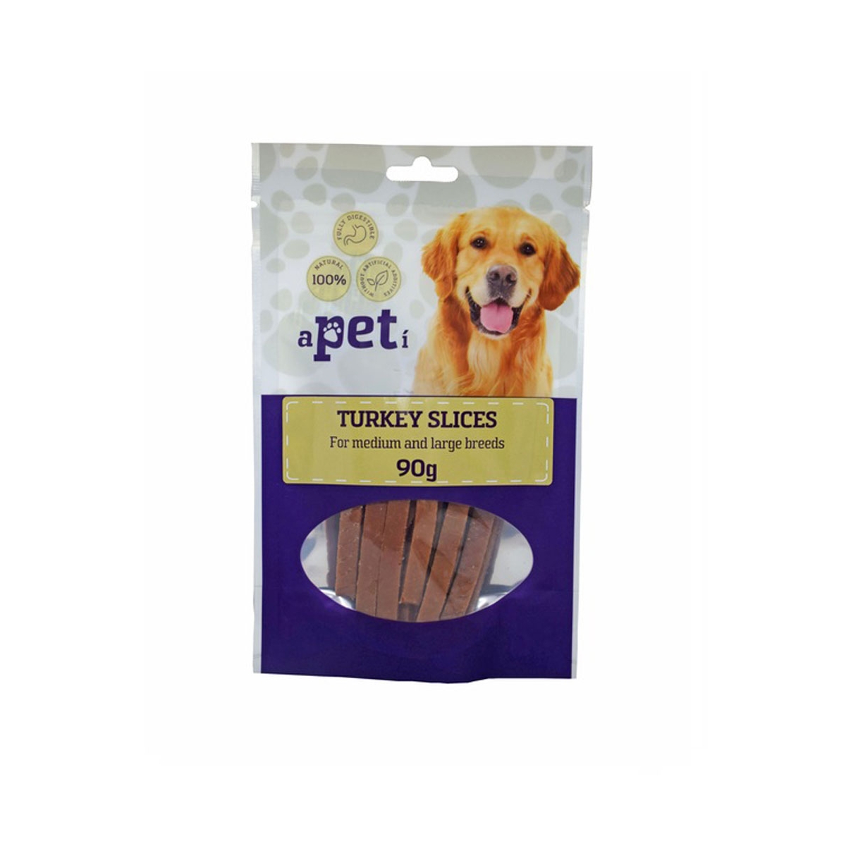 APETI tītara gaļas sloksnītes suņiem 90g - Produkta attēls