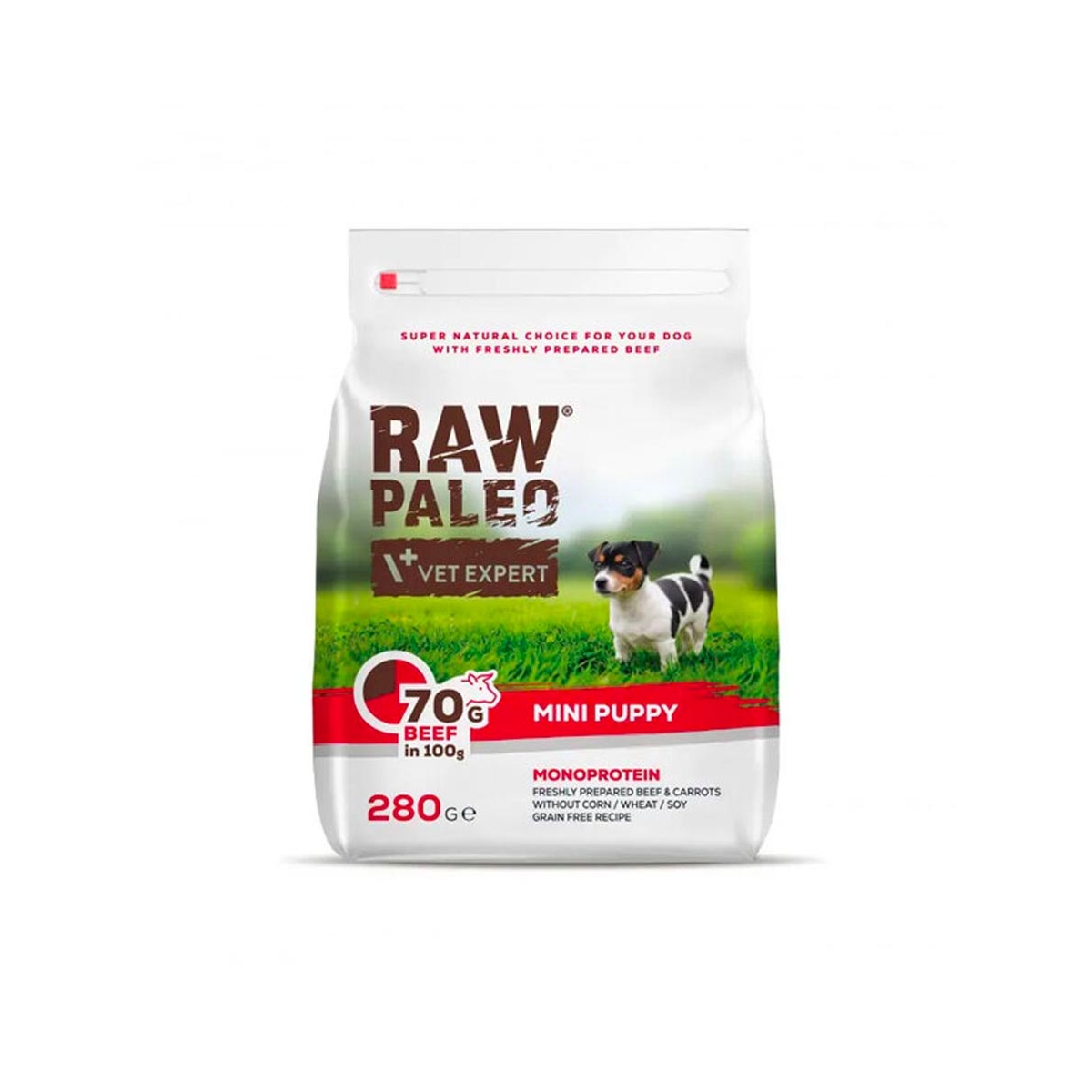 RAW POLEO Puppy Mini sausā barība kucēniem ar liellopu gaļu, 280g - Produkta attēls