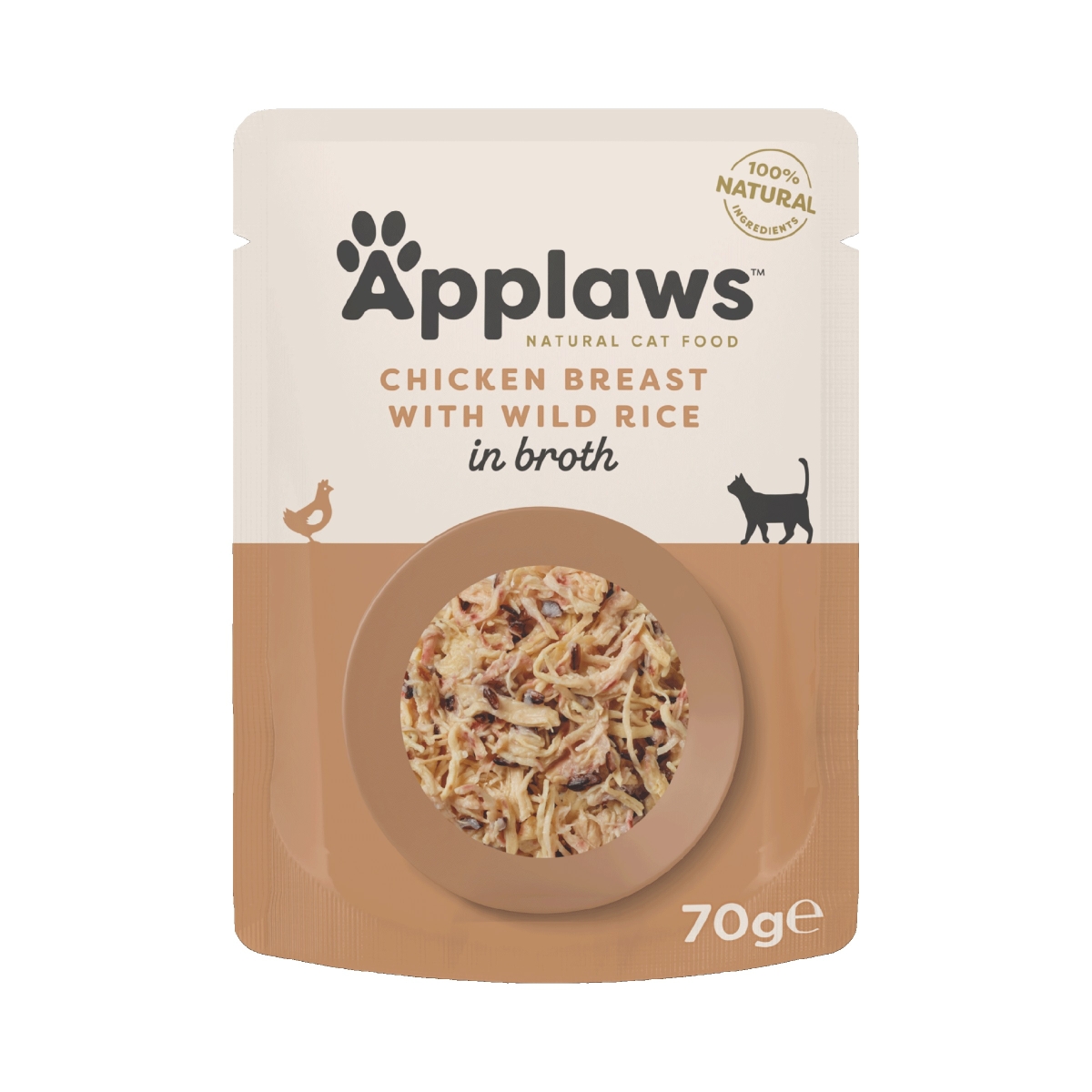 APPLAWS mitrā barība kaķiem vista/savvaļas rīsi, 70g - Produkta attēls
