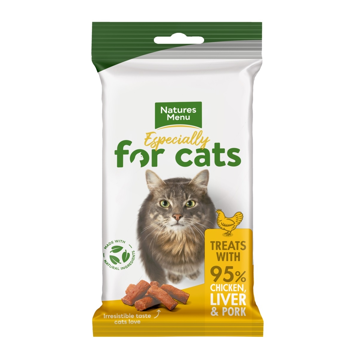 NATURES MENU kārumi kaķiem, vista/aknas/cūkgaļa, 60g - Produkta attēls