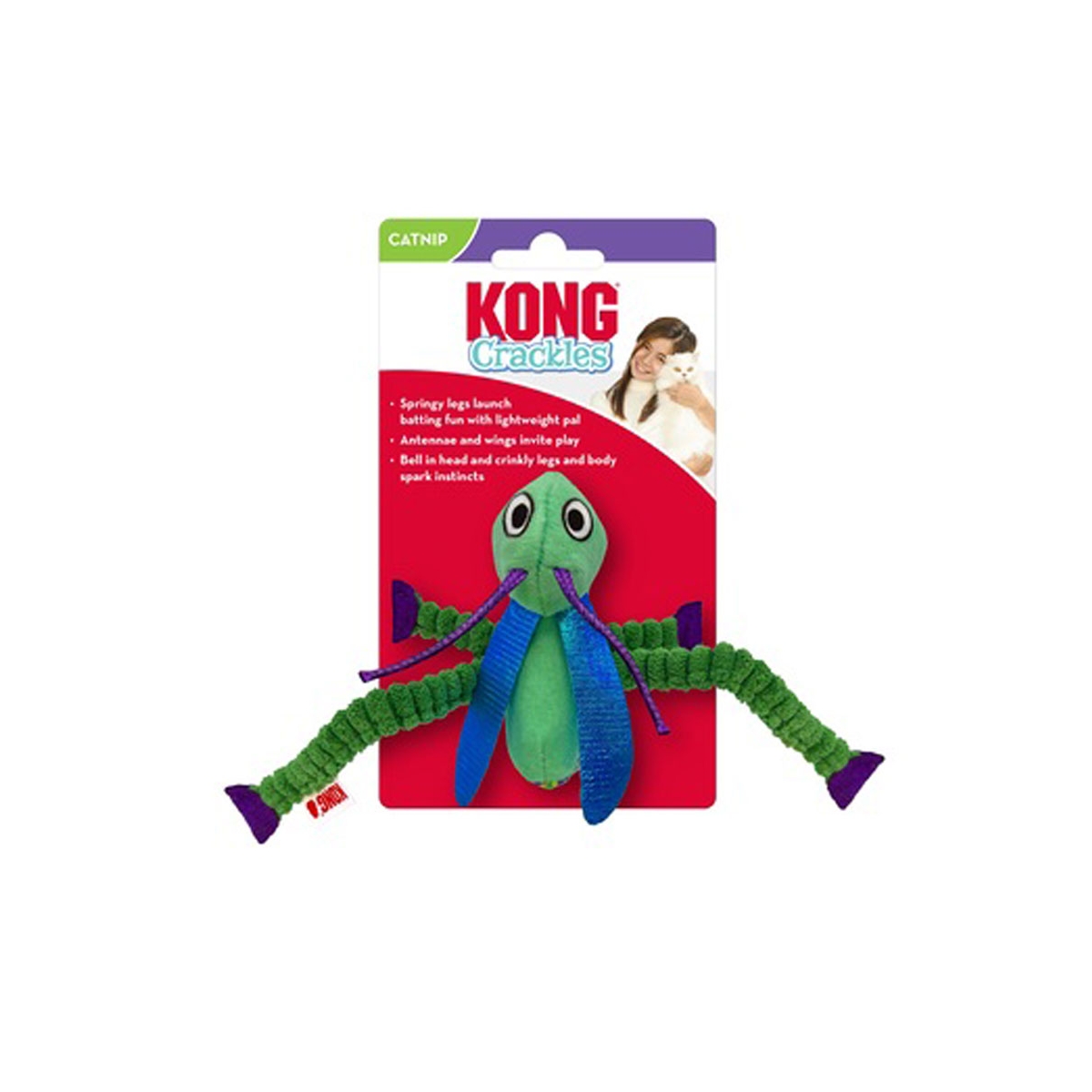 KONG Crackles Grasshopper rotaļlieta kaķiem - Produkta attēls 1