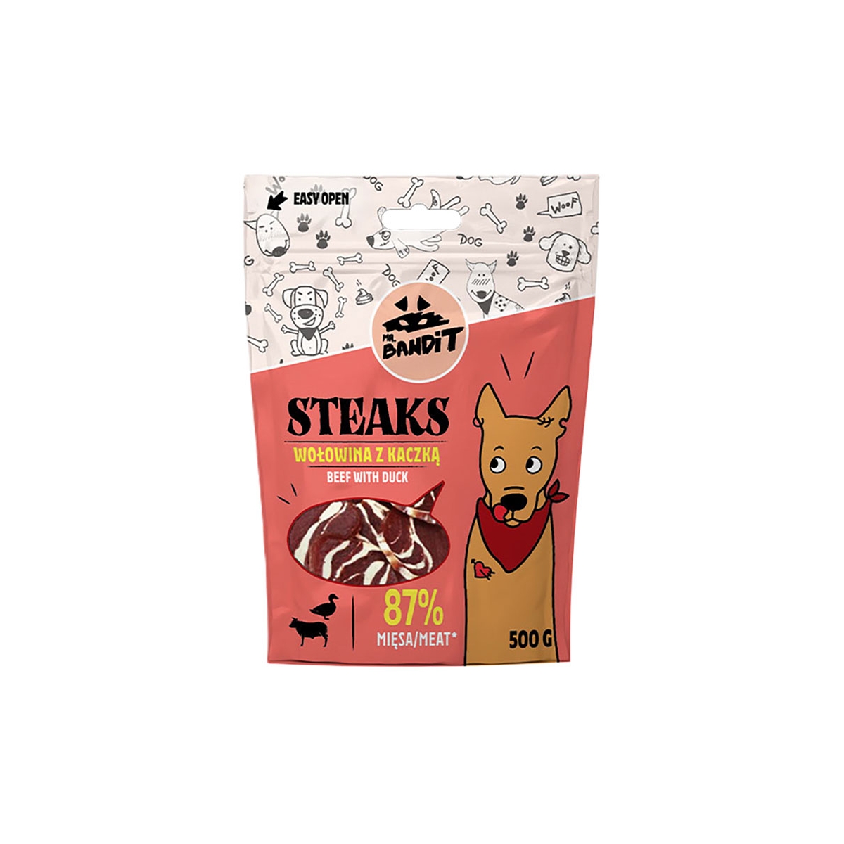 MR.BANDIT Steaks gardums suņiem, liellops/pīle, 500g - Produkta attēls