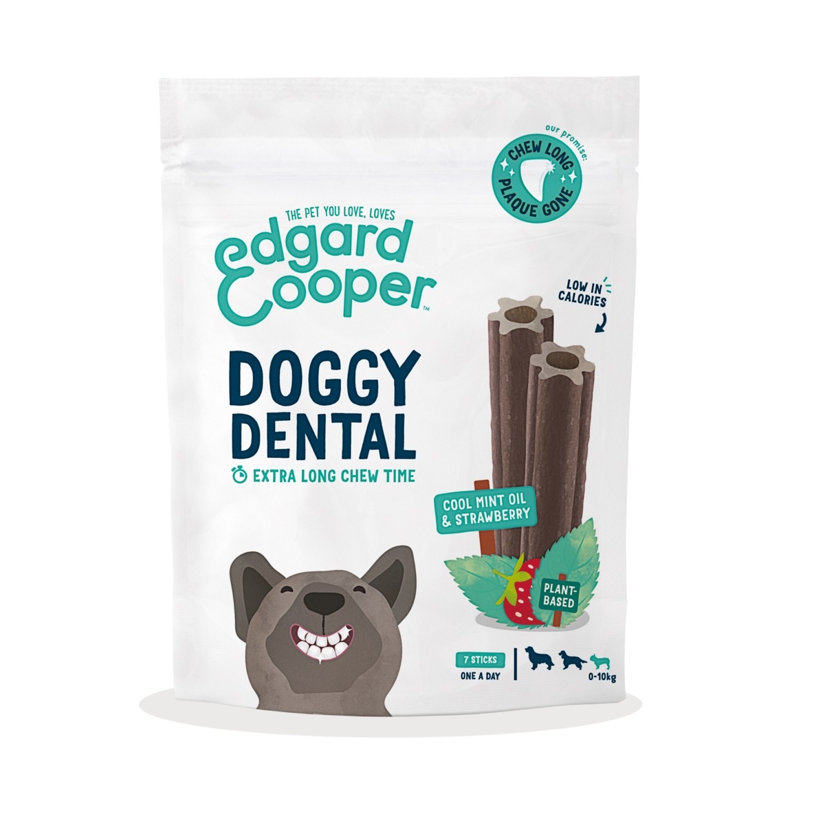 EDGARD COOPER Dental gardums suņiem zemenes/piparmētra,S,105g - Produkta attēls