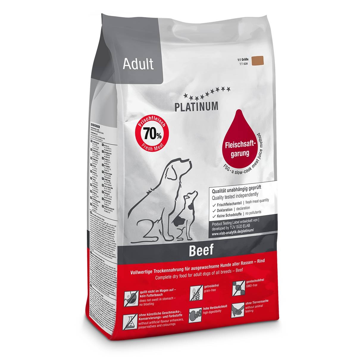 PLATINUM sausā barība suņiem, liellops/kartupeļi, 1,5kg - Produkta attēls